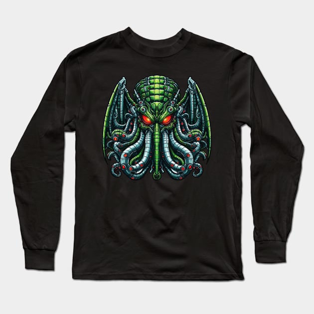 Biomech Cthulhu Overlord S01 D24 Long Sleeve T-Shirt by Houerd